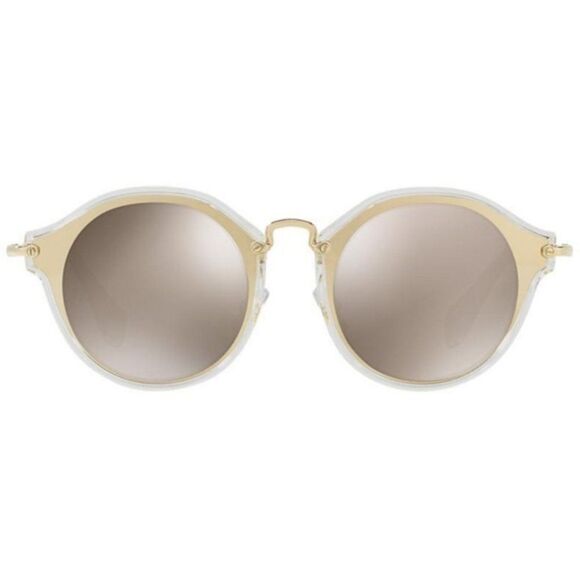 Miu Miu Round Metal Sunglasses Frame Gold - Picture 2 of 6